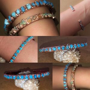 Dainty sleeping beauty Turquoise copper cuff